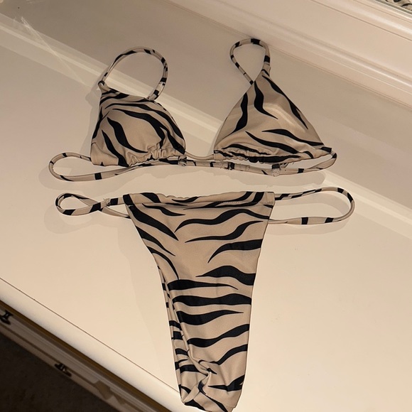 SHEIN Swim Zebra Thong Bikini Poshmark